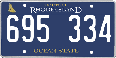 RI license plate 695334