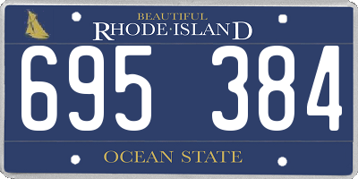 RI license plate 695384