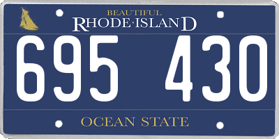 RI license plate 695430