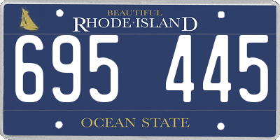 RI license plate 695445