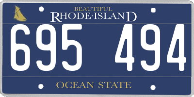 RI license plate 695494