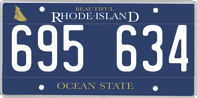 RI license plate 695634