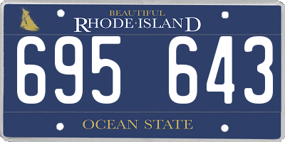RI license plate 695643