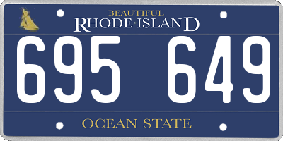 RI license plate 695649