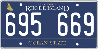 RI license plate 695669