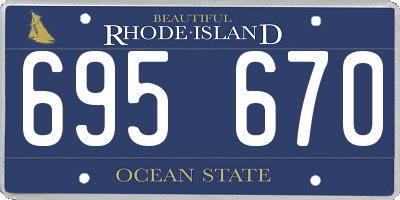 RI license plate 695670