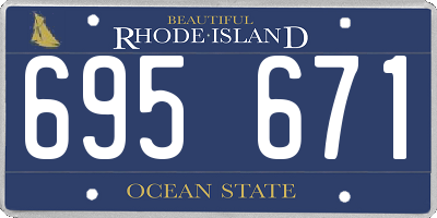 RI license plate 695671