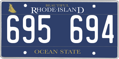 RI license plate 695694