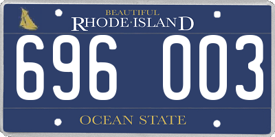 RI license plate 696003