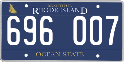 RI license plate 696007