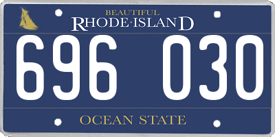 RI license plate 696030