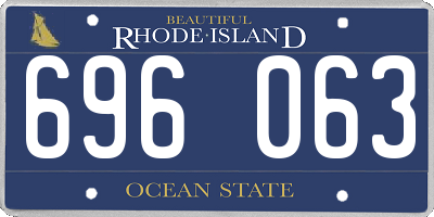 RI license plate 696063