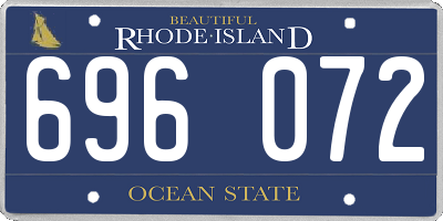 RI license plate 696072