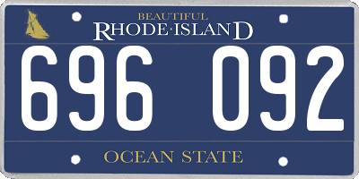 RI license plate 696092