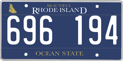 RI license plate 696194