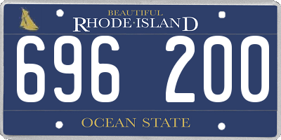 RI license plate 696200