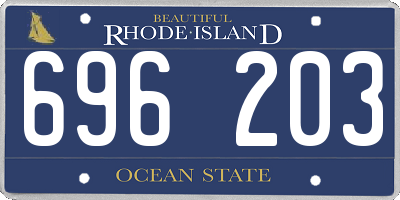 RI license plate 696203