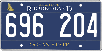 RI license plate 696204