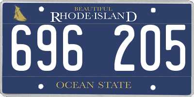 RI license plate 696205