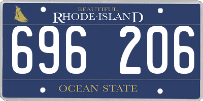 RI license plate 696206
