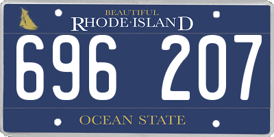 RI license plate 696207