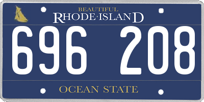 RI license plate 696208