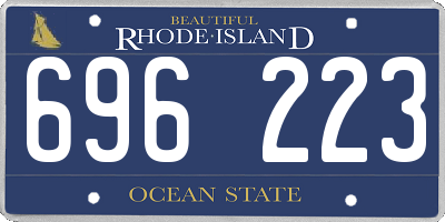 RI license plate 696223
