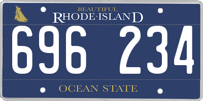 RI license plate 696234