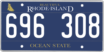 RI license plate 696308