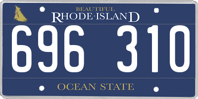 RI license plate 696310