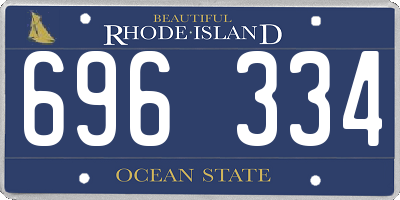 RI license plate 696334
