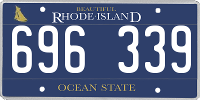 RI license plate 696339