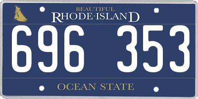 RI license plate 696353