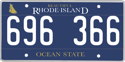 RI license plate 696366