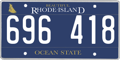 RI license plate 696418