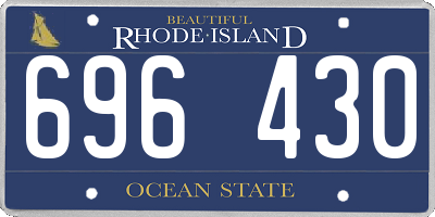 RI license plate 696430