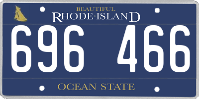 RI license plate 696466