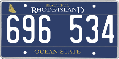 RI license plate 696534
