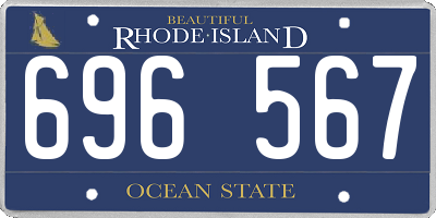 RI license plate 696567