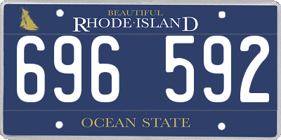 RI license plate 696592