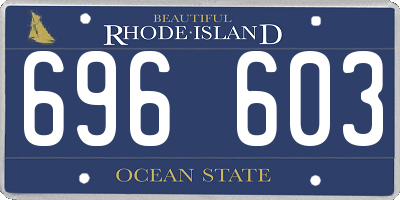 RI license plate 696603