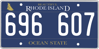 RI license plate 696607