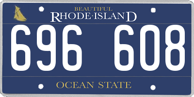 RI license plate 696608