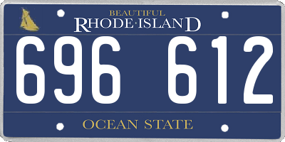 RI license plate 696612