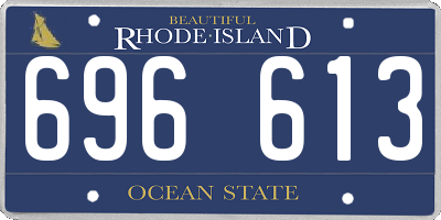 RI license plate 696613
