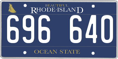 RI license plate 696640