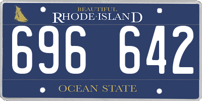 RI license plate 696642