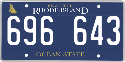 RI license plate 696643