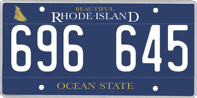 RI license plate 696645
