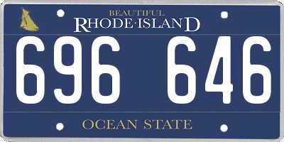 RI license plate 696646